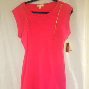 Cute pink dress with gold zippers